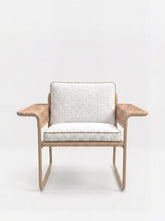 House of Capricorn Carvalhal Sand Metal and Handmade Wicker Easy Chair