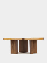 House of Capricorn Lisboa Yellow Ceramic Tile and Ash Wood Coffee Table