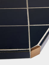House of Capricorn Lisboa Blue Ceramic Tile and Ash Wood Dining Table