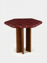 House of Capricorn Lisboa Bordeaux Ceramic Tile and Ash Wood Dining Table