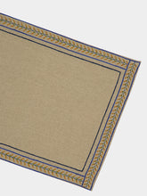 House of Capricorn Hand-Embroidered Comporta Beige Linen with Multicolour Embroidery Placemat