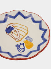 House of Capricorn Hand-Painted Comporta The Water Carrier Stoneware Dessert Plate