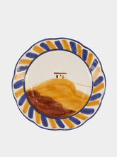House of Capricorn Hand-Painted Comporta House Stoneware Dinner Plate