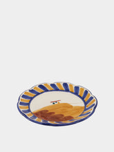 House of Capricorn Hand-Painted Comporta House Stoneware Dessert Plate
