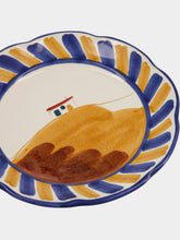 House of Capricorn Hand-Painted Comporta House Stoneware Dessert Plate