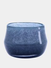 House of Capricorn Handblown Avis Blue Glass Bowl
