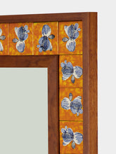 House of Capricorn Hand-Painted Comporta Tile and Wood Medium Mirror