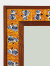 House of Capricorn Hand-Painted Comporta Tile and Wood Large Mirror