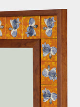House of Capricorn Hand-Painted Comporta Tile and Wood Large Mirror