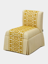 House of Capricorn Handmade Inês Yellow Cotton Linen Slipper Chair