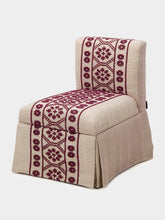 House of Capricorn Handmade Inês Bordeaux Cotton Linen Slipper Chair