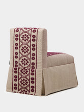 House of Capricorn Handmade Inês Bordeaux Cotton Linen Slipper Chair