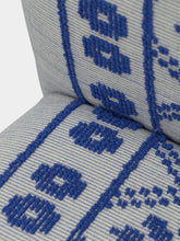 House of Capricorn Handmade Inês Blue Cotton Linen Slipper Chair