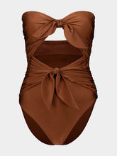 Zimmermann Walnut Brown Aster Double Scarf Tie Swimsuit