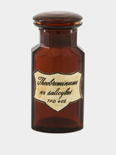 All Origine Amber Apothecary Bottle with Theobrominum Label