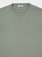 Boglioli Sage Green Cotton Crew-Neck Jumper