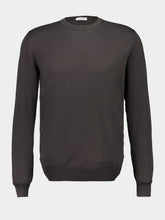 Boglioli Charcoal Green Cotton Crew-Neck Jumper