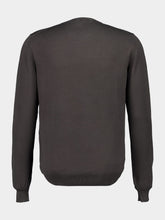 Boglioli Charcoal Green Cotton Crew-Neck Jumper
