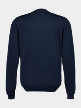 Boglioli Navy Blue Cotton Crew-Neck Jumper
