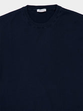 Boglioli Navy Blue Cotton Crew-Neck Jumper