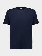 Boglioli Navy Blue Cotton Linen Crew Neck T-Shirt