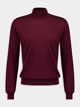 Boglioli Burgundy Virgin Wool Turtleneck Sweater
