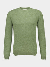 Green Wool-Cashmere Crewneck Sweater