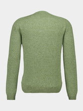 Green Wool-Cashmere Crewneck Sweater