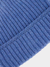 Light Blue Ribbed Cashmere Beanie