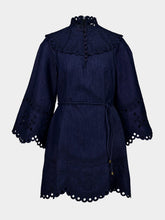 Zimmermann Ink Blue Mahon Broderie Denim Mini Dress