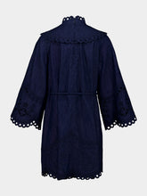 Zimmermann Ink Blue Mahon Broderie Denim Mini Dress