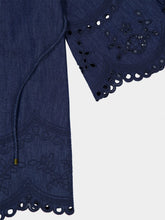 Zimmermann Ink Blue Mahon Broderie Denim Mini Dress