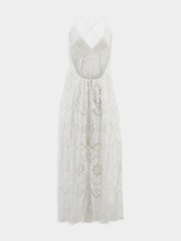 Lexi Embroidered White Eyelet Lace Midi Dress