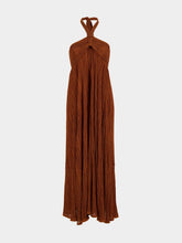 Zimmermann Metallic Tan Indra Halter Maxi Dress