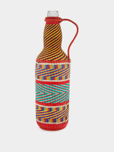 All Origine Red and Turquoise Woven Glass Flask