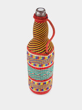 All Origine Red and Turquoise Woven Glass Flask