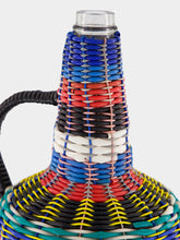 All Origine Blue and Yellow Woven Glass Flask