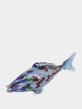 All Origine Blue and Red Glass Fish Sculpture