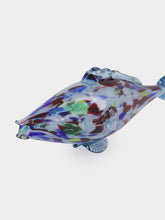 All Origine Blue and Red Glass Fish Sculpture