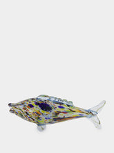 All Origine Yellow and Purple Glass Fish Sculpture
