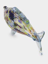 All Origine Yellow and Purple Glass Fish Sculpture