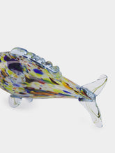 All Origine Yellow and Purple Glass Fish Sculpture