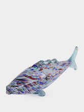 All Origine Blue and Violet Glass Fish Sculpture