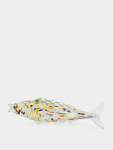 All Origine Yellow and Violet Glass Fish Sculpture