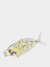 All Origine Yellow and Violet Glass Fish Sculpture