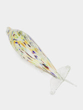 All Origine Yellow and Violet Glass Fish Sculpture