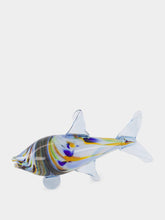 All Origine Blue and Yellow Glass Fish Sculpture