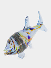 All Origine Blue and Yellow Glass Fish Sculpture