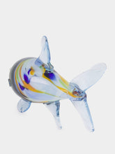All Origine Blue and Yellow Glass Fish Sculpture