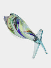 All Origine Green and Purple Glass Fish Sculpture
